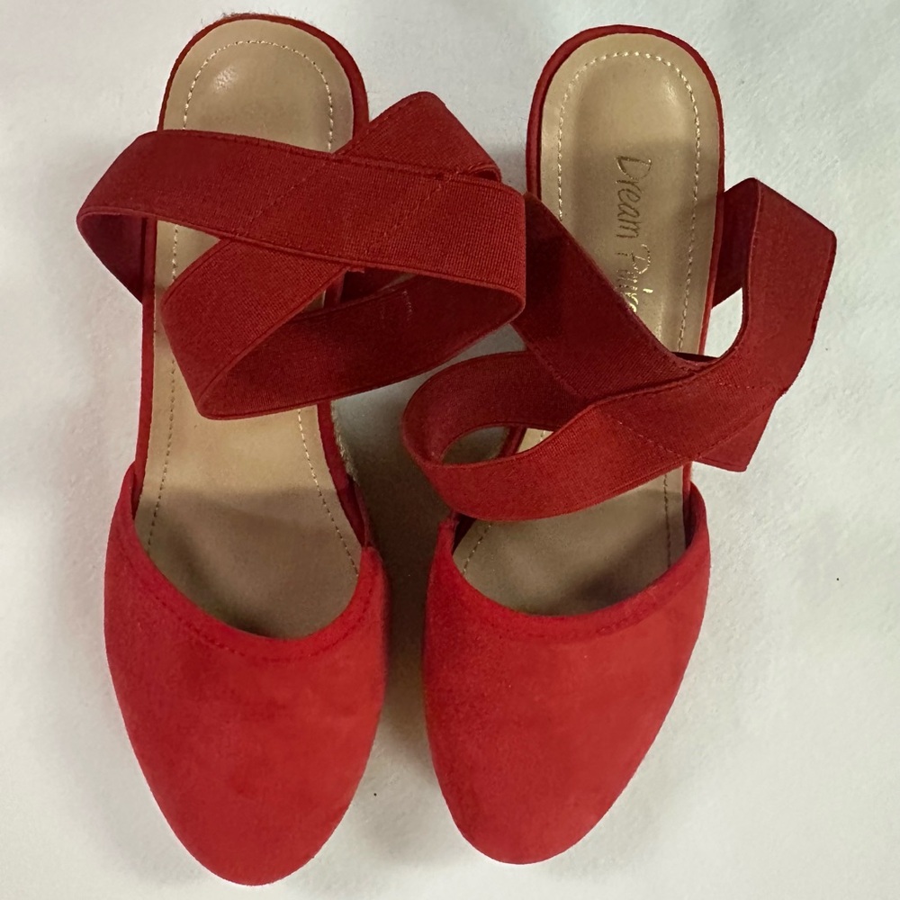 Dream Pairs Red Espadrille Wedge Sandals